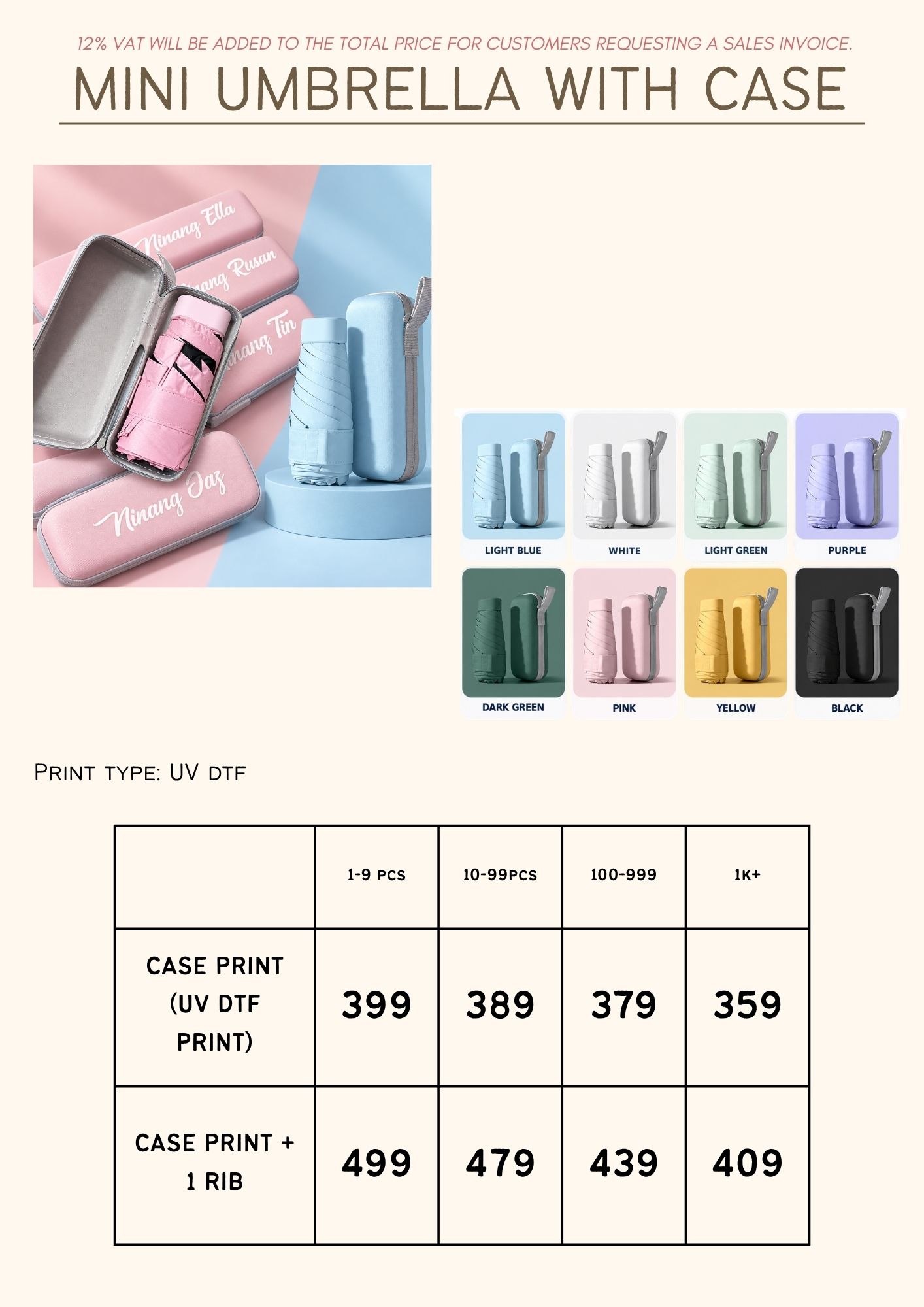 Mini Umbrella with Case
